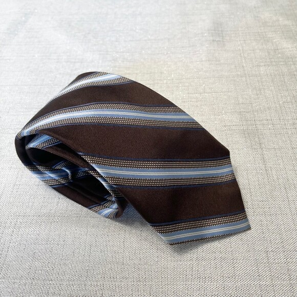 NWOT Michael Kors 100% Silk Men’s Tie. Brown and Blue. - Picture 1 of 10
